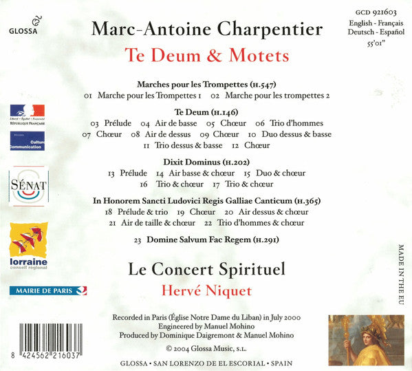 Marc Antoine Charpentier – Le Concert Spirituel, Hervé Niquet : Te Deum (CD, Album)