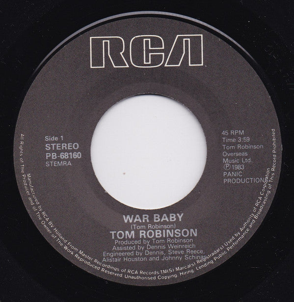 Tom Robinson : War Baby (7", Single)