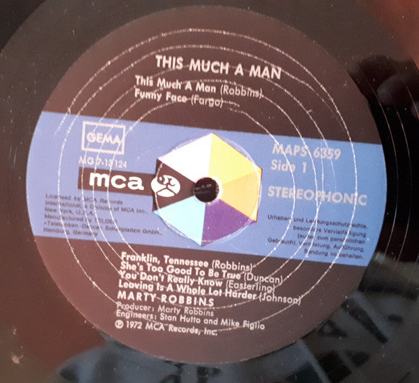 Marty Robbins : This Much A Man (LP, Album)