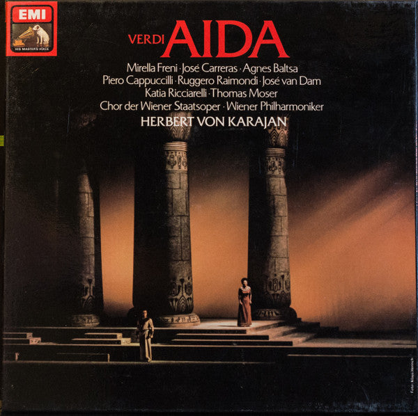 Giuseppe Verdi, Mirella Freni, José Carreras, Agnes Baltsa, Piero Cappuccilli, Ruggero Raimondi, José van Dam, Katia Ricciarelli, Thomas Moser, Wiener Staatsopernchor, Wiener Philharmoniker, Herbert Von Karajan : Aida (3xLP + Box)