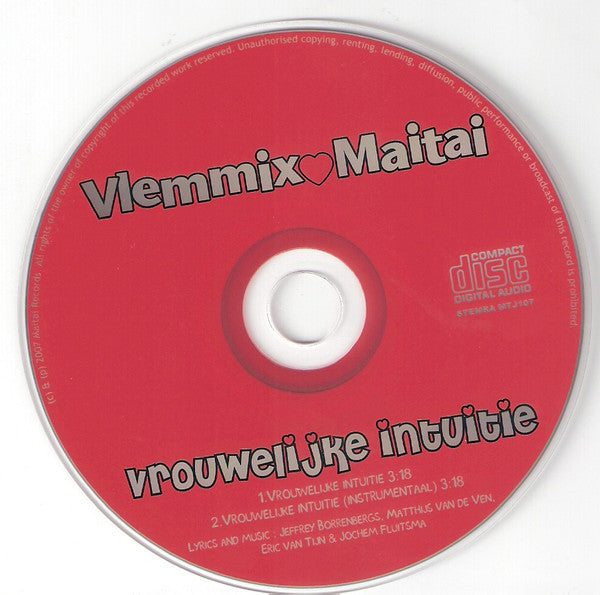 Johan Vlemmix & Mai Tai : Vrouwelijke Intuitie (CD, Single)