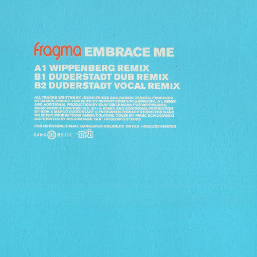Fragma : Embrace Me (Vinyl 1) (12")