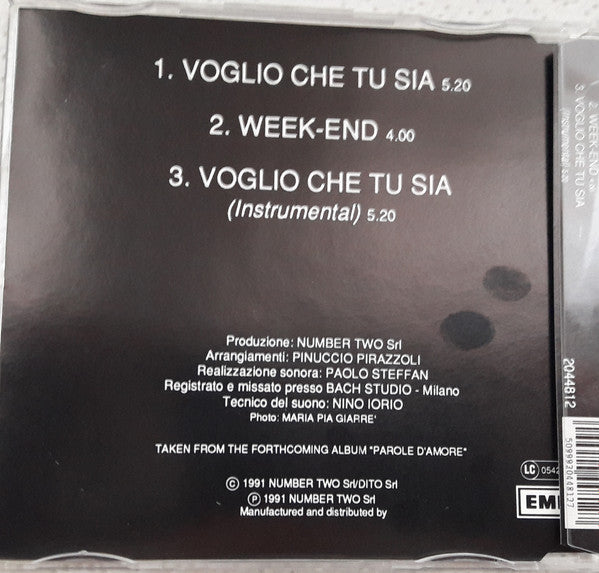 Toto Cutugno : Voglio Che Tu Sia (CD, Single)