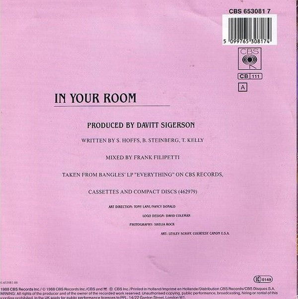 Bangles : In Your Room (7", Single)