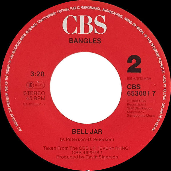 Bangles : In Your Room (7", Single)