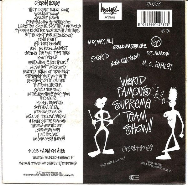 Malcolm McLaren Presents The World's Famous Supreme Team Show* : Operaa House (7", Single)