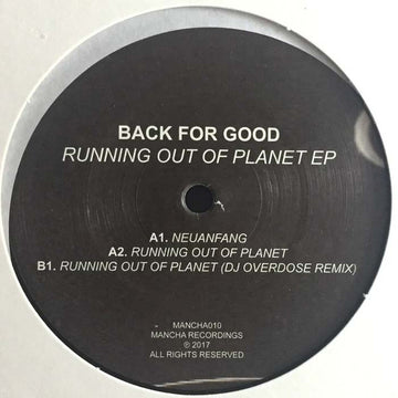 Back For Good : Running Out Of Planet EP (12", EP)