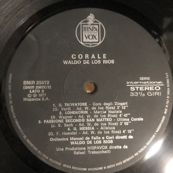 Waldo De Los Rios : Corale (LP, Album)