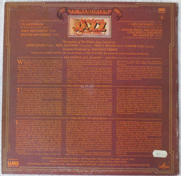 The Modern Jazz Quartet : In Memoriam (LP, Album)