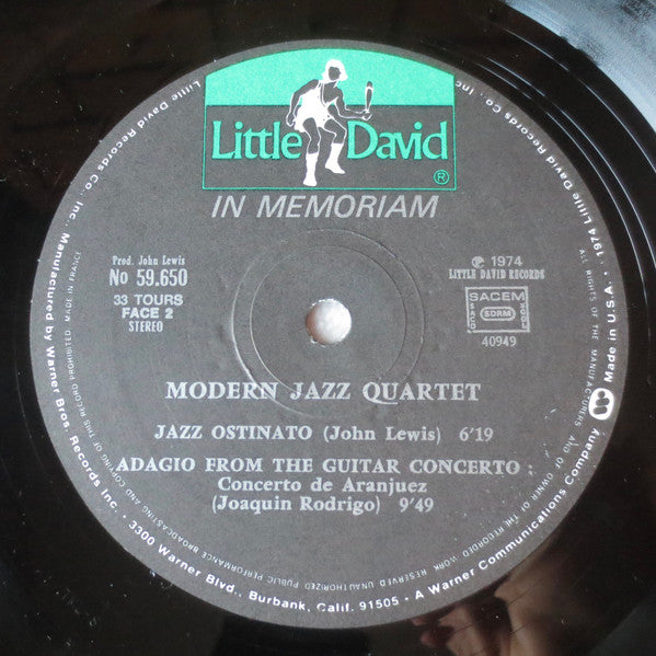 The Modern Jazz Quartet : In Memoriam (LP, Album)