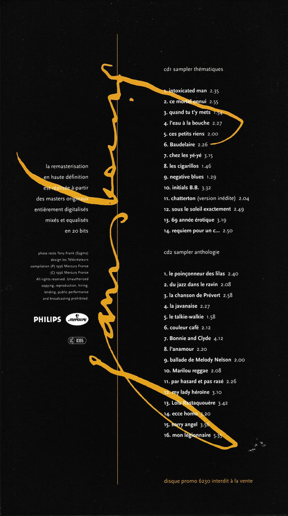 Serge Gainsbourg : De Serge Gainsbourg À Gainsbarre 1958/1989 (3xCD, Comp, Promo, RM, Smplr, Lon)