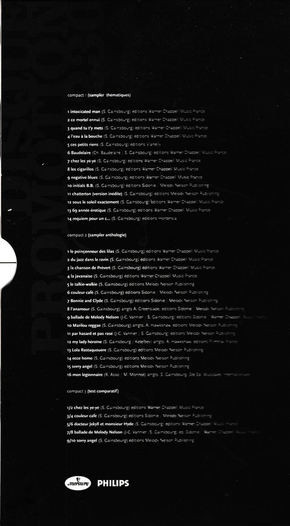 Serge Gainsbourg : De Serge Gainsbourg À Gainsbarre 1958/1989 (3xCD, Comp, Promo, RM, Smplr, Lon)