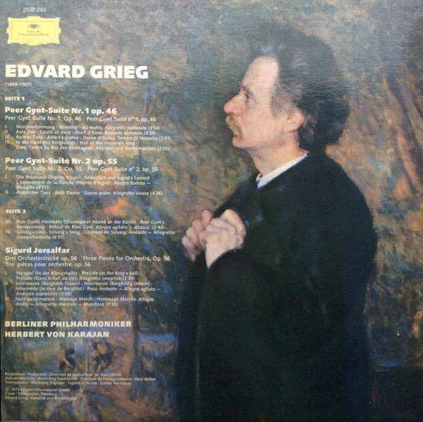 Edvard Grieg - Berliner Philharmoniker • Herbert von Karajan : Peer Gynt, Suites 1 Et 2 • Sigurd Jorsalfar (LP)