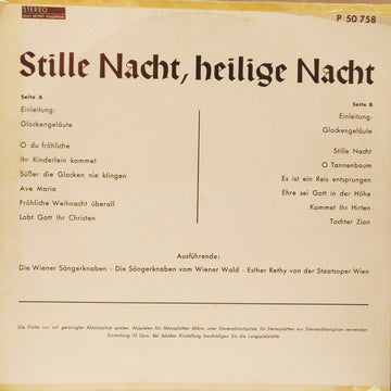 Die Wiener Sängerknaben, Die Sängerknaben Vom Wienerwald, Esther Réthy : Stille Nacht, Heilige Nacht (LP)