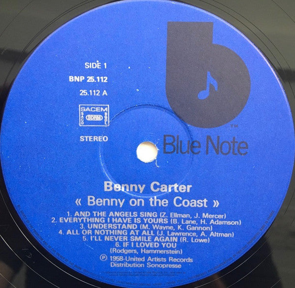 Benny Carter : Benny On The Coast (LP, Album, Mono, RE)