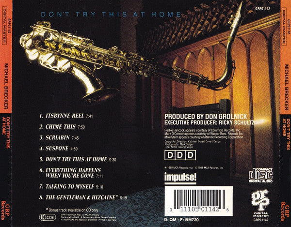 Michael Brecker : Don't Try This At Home (CD, Album)