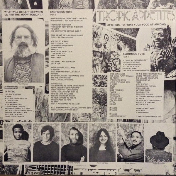 Carla Bley : Tropic Appetites (LP, Album, RE)