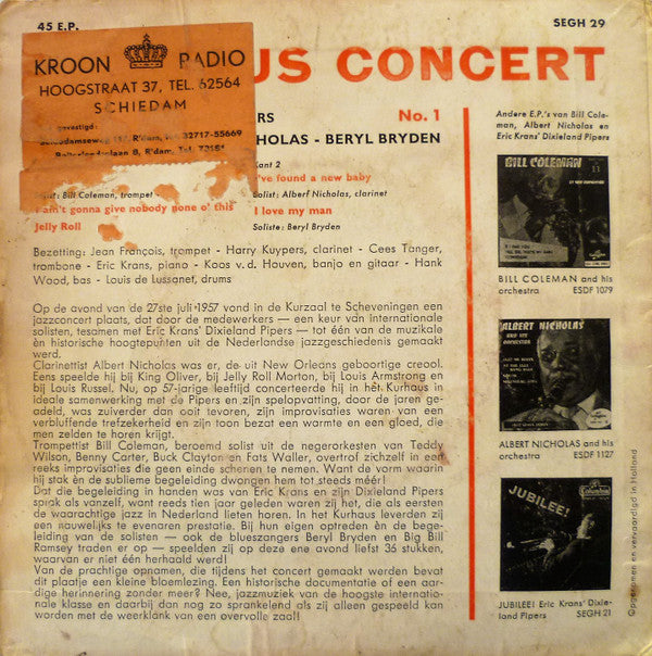 Eric Krans' Dixieland Pipers : Kurhausconcert (7", EP)