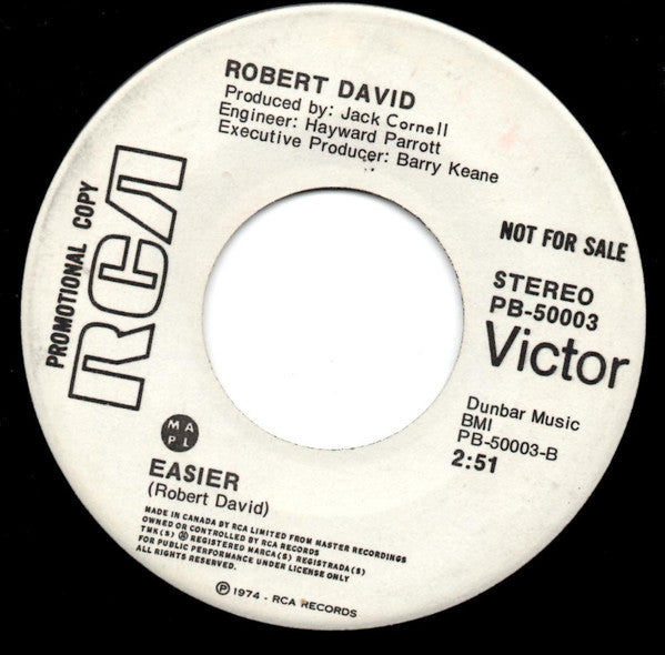 Robert David : Sunshine Man / Easier (7", Promo)
