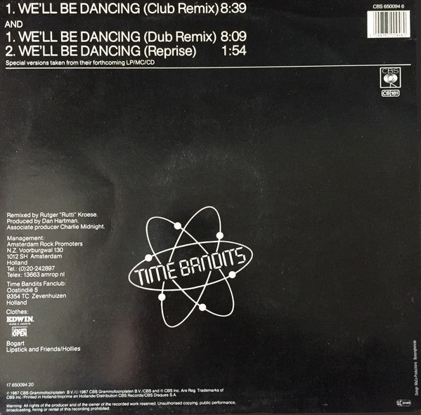 Time Bandits : We'll Be Dancing (Club Remix) (12", Maxi)