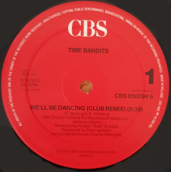 Time Bandits : We'll Be Dancing (Club Remix) (12", Maxi)