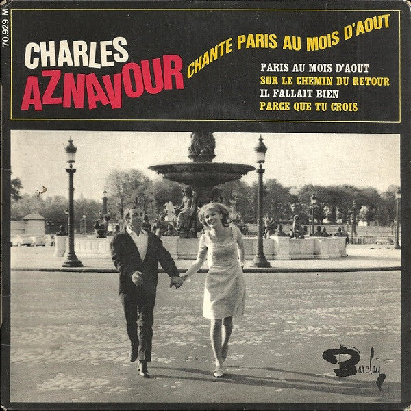 Charles Aznavour : Chante Paris Au Mois D'août (7", EP)