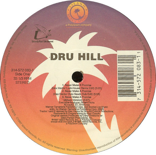 Dru Hill : Never Make A Promise (Hex Hector Remixes) / In My Bed (12")