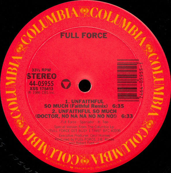 Full Force : Unfaithful So Much (12")