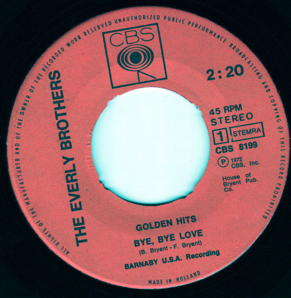 The Everly Brothers* : Bye, Bye Love / Wake Up Little Susie (7", Single)