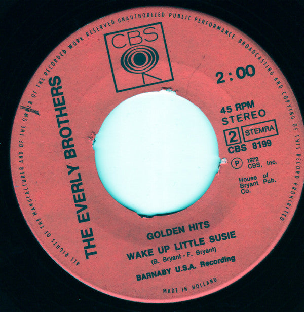 The Everly Brothers* : Bye, Bye Love / Wake Up Little Susie (7", Single)