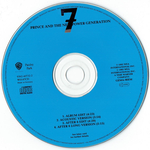 Prince And The New Power Generation : 7 (CD, Single, WME)