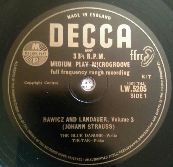 Rawicz & Landauer : Volume 3  (10")