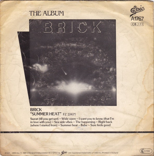 Brick : Sweat (Til You Get Wet) (7", Single)