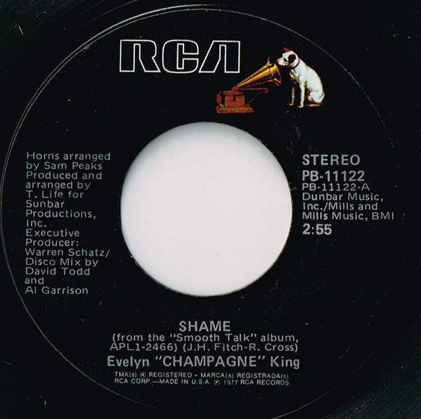 Evelyn King : Shame (7", Single, Styrene)