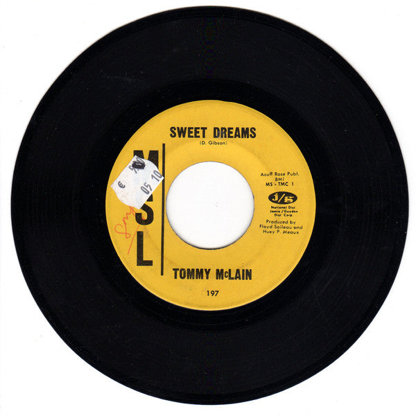 Tommy McLain : Sweet Dreams / I Need You So (7", Single, yel)