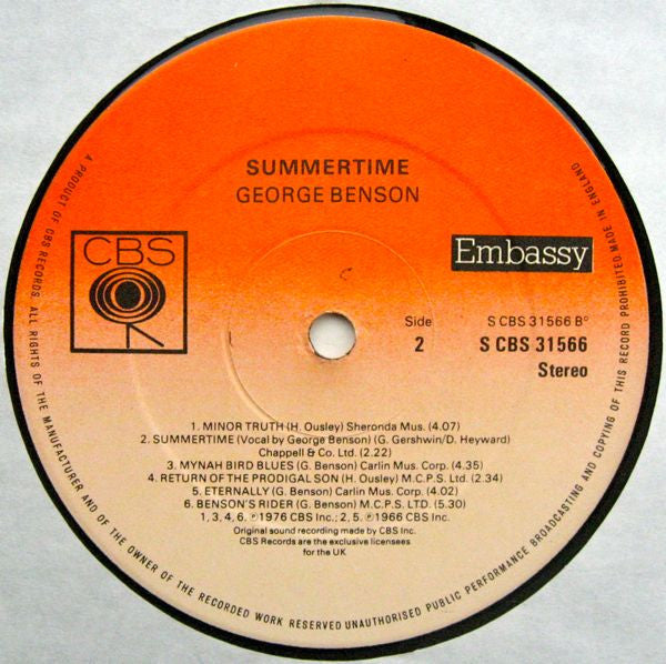 George Benson : Summertime (LP, Comp)