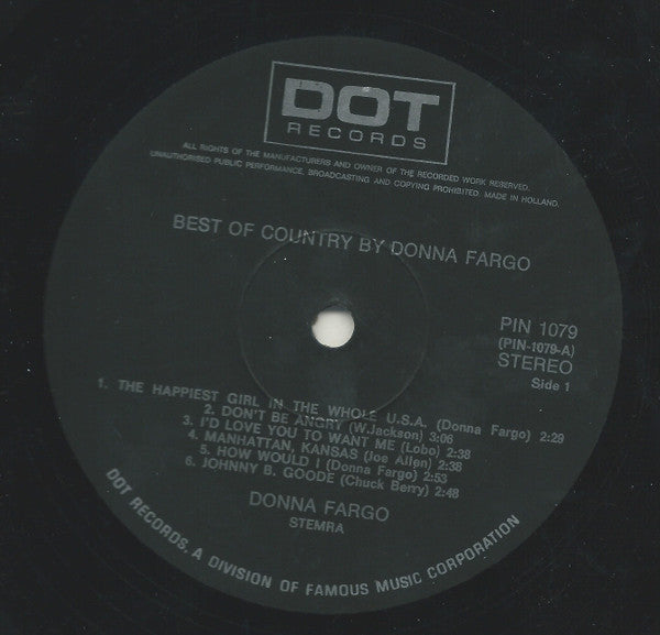 Donna Fargo : Best Of Country By Donna Fargo (LP, Comp)