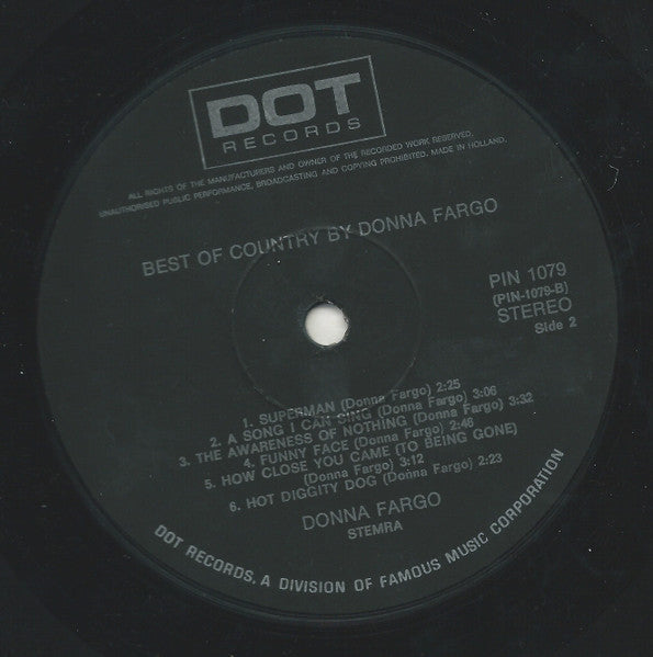 Donna Fargo : Best Of Country By Donna Fargo (LP, Comp)