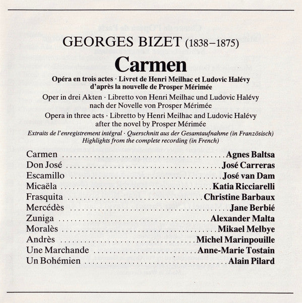 Georges Bizet, Berliner Philharmoniker, Herbert Von Karajan : Carmen (Highlights) (CD, Album, RE)