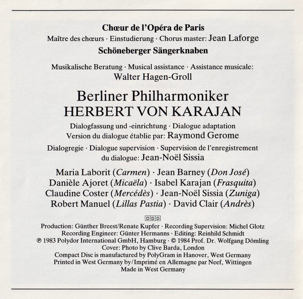Georges Bizet, Berliner Philharmoniker, Herbert Von Karajan : Carmen (Highlights) (CD, Album, RE)