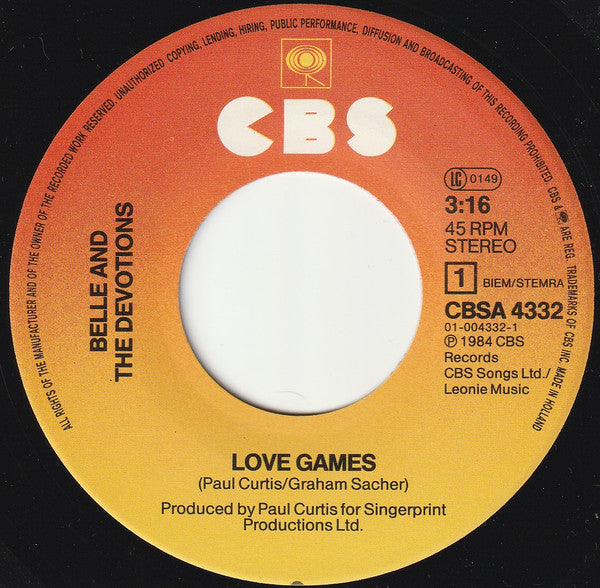 Belle And The Devotions : Love Games (7", Single)