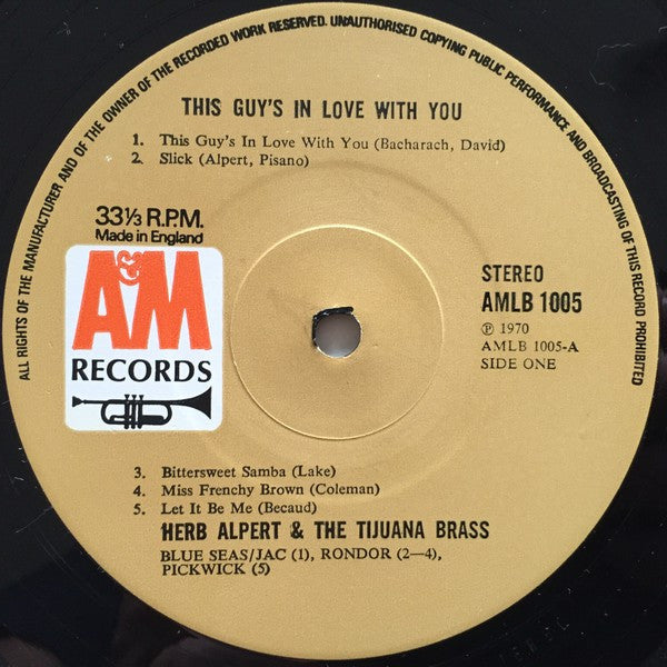 Herb Alpert & The Tijuana Brass : This Guy's In Love With You (LP, Comp)