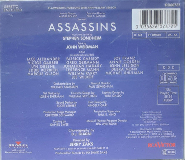 Stephen Sondheim : Assassins - Original Cast Recording (CD, Album)