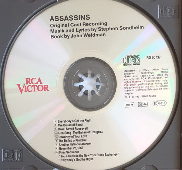 Stephen Sondheim : Assassins - Original Cast Recording (CD, Album)