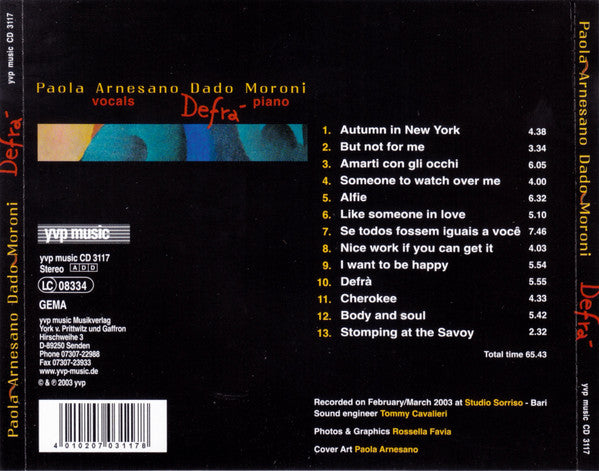 Paola Arnesano, Dado Moroni : Defrá (CD, Album)