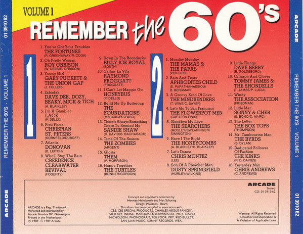Various : Remember The 60's - Volume 1 (32 Golden Oldies) (2xCD, Comp)