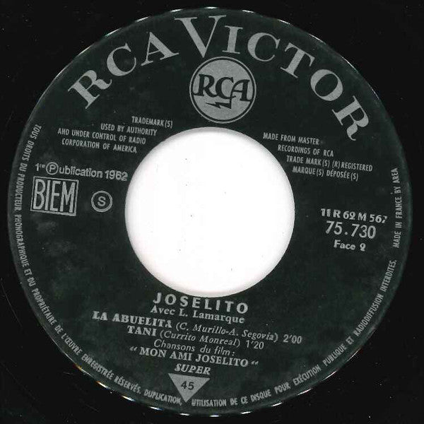 Joselito Avec Libertad Lamarque : Chansons Du Film "Mon Ami Joselito" (7", EP)