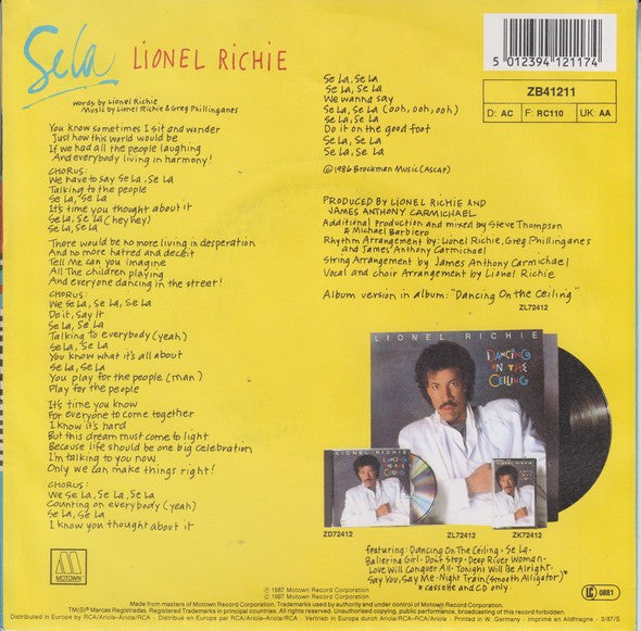 Lionel Richie : Se La (7", Single)
