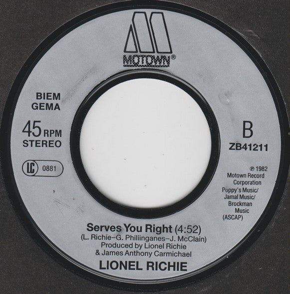 Lionel Richie : Se La (7", Single)
