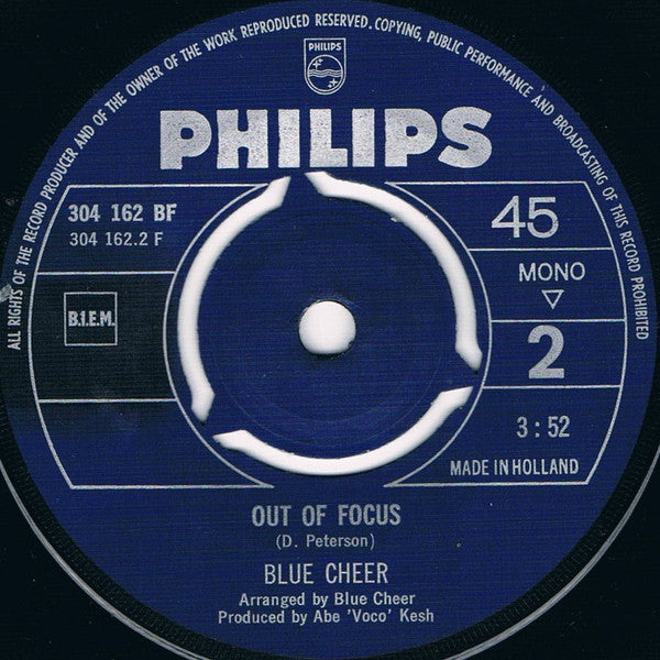Blue Cheer : Summertime Blues (7", Single, Mono)
